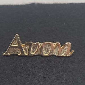 Avon Gold Script Brooch